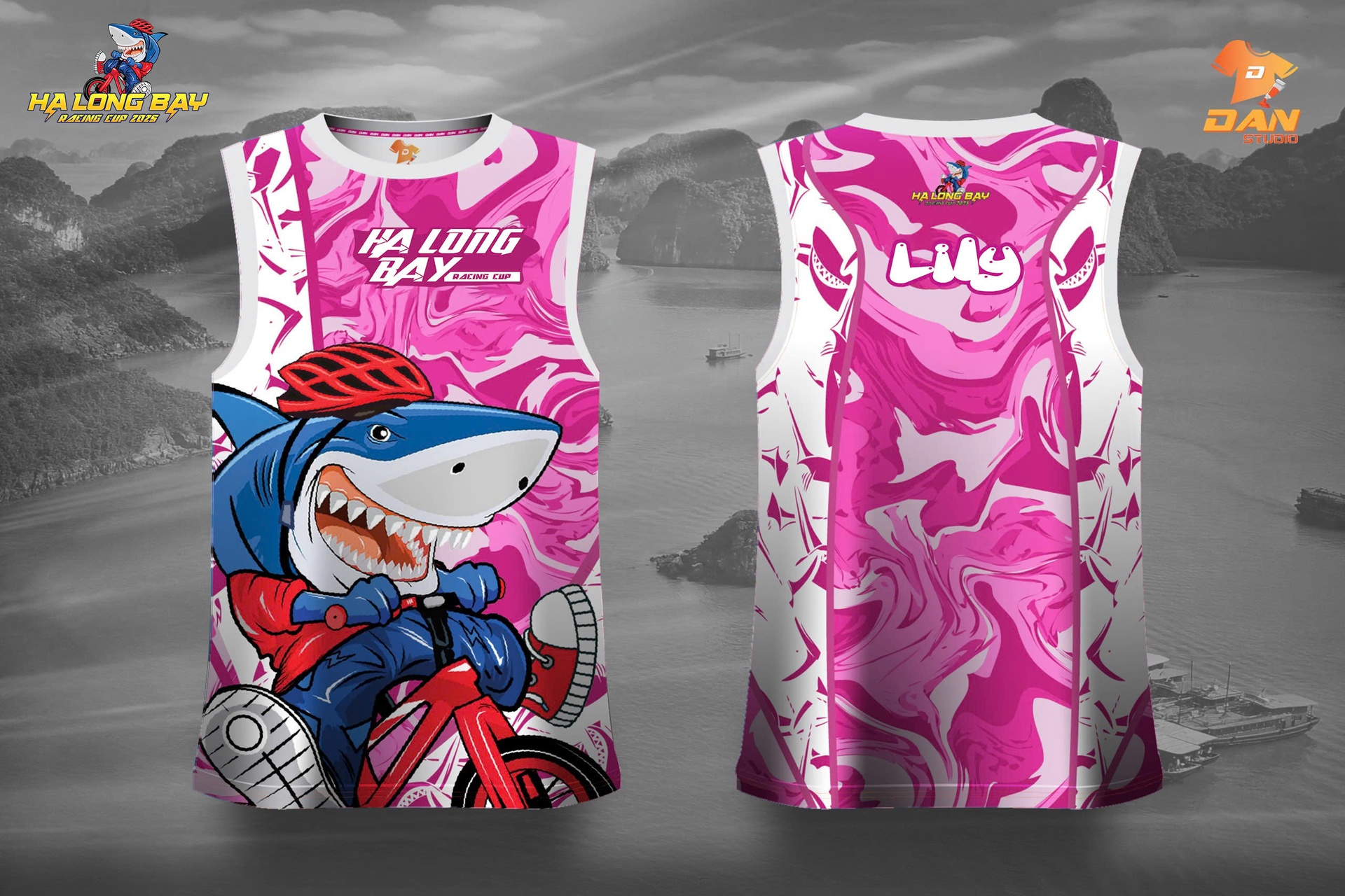 Áo Baby Shark sát nách hồng