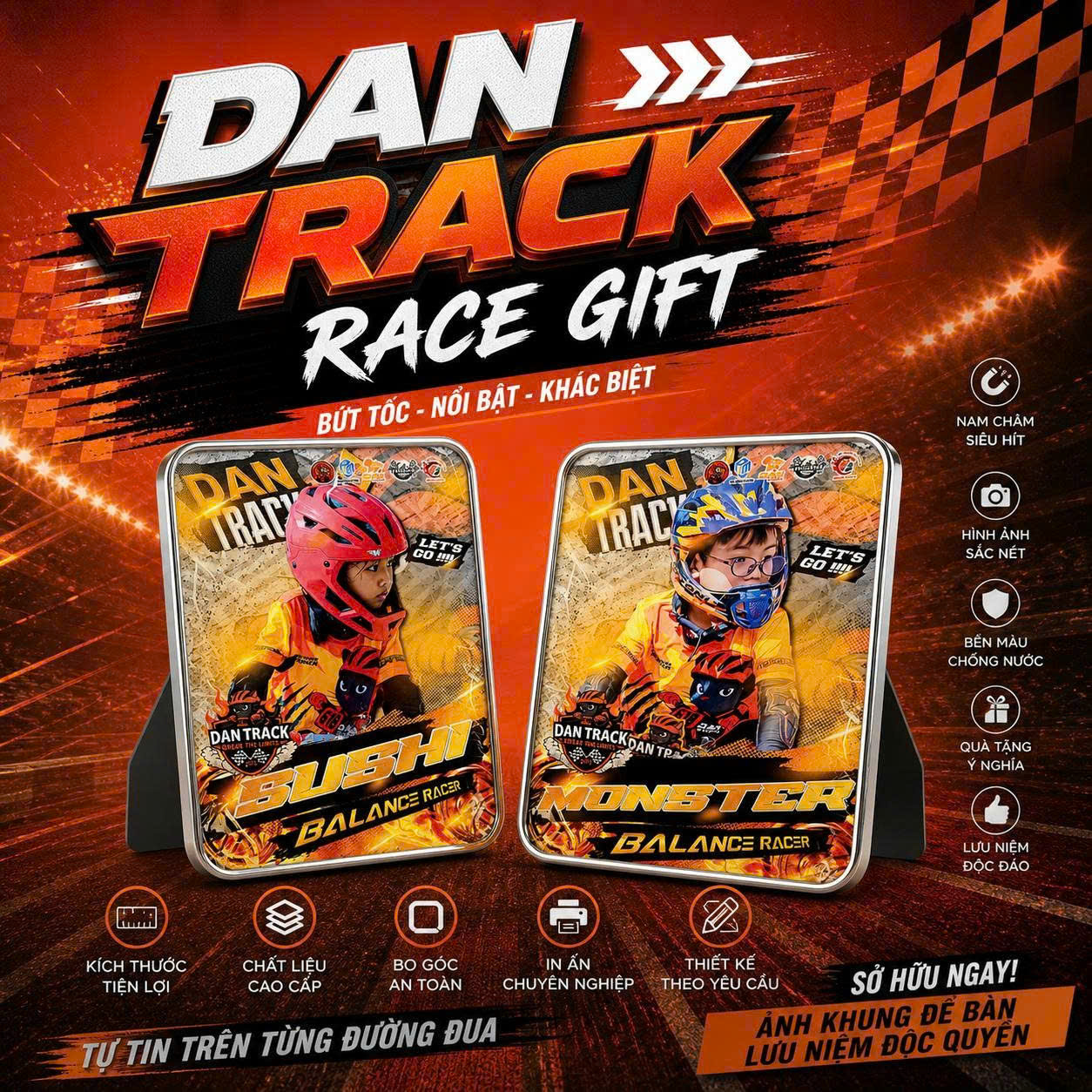 Khung Ảnh Để Bàn Thiết Kế Riêng - Quà Tặng Lưu Niệm Giải Đua DAN TRACK