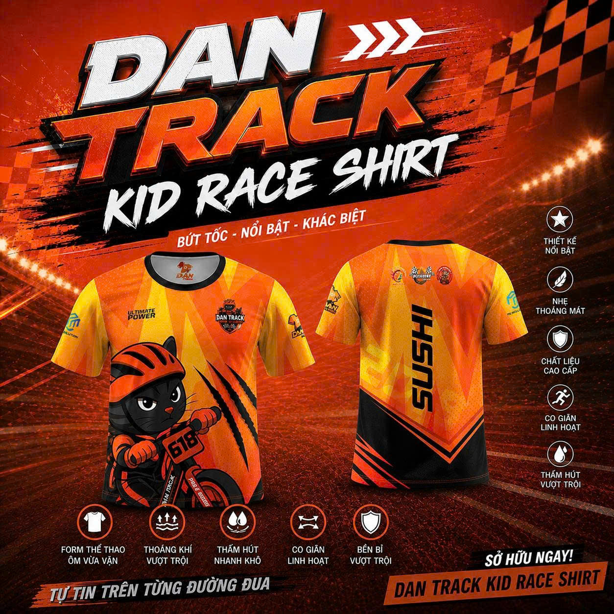 Áo Đua Xe Chuyên Dụng Cho Bé DAN TRACK - Kid Race
