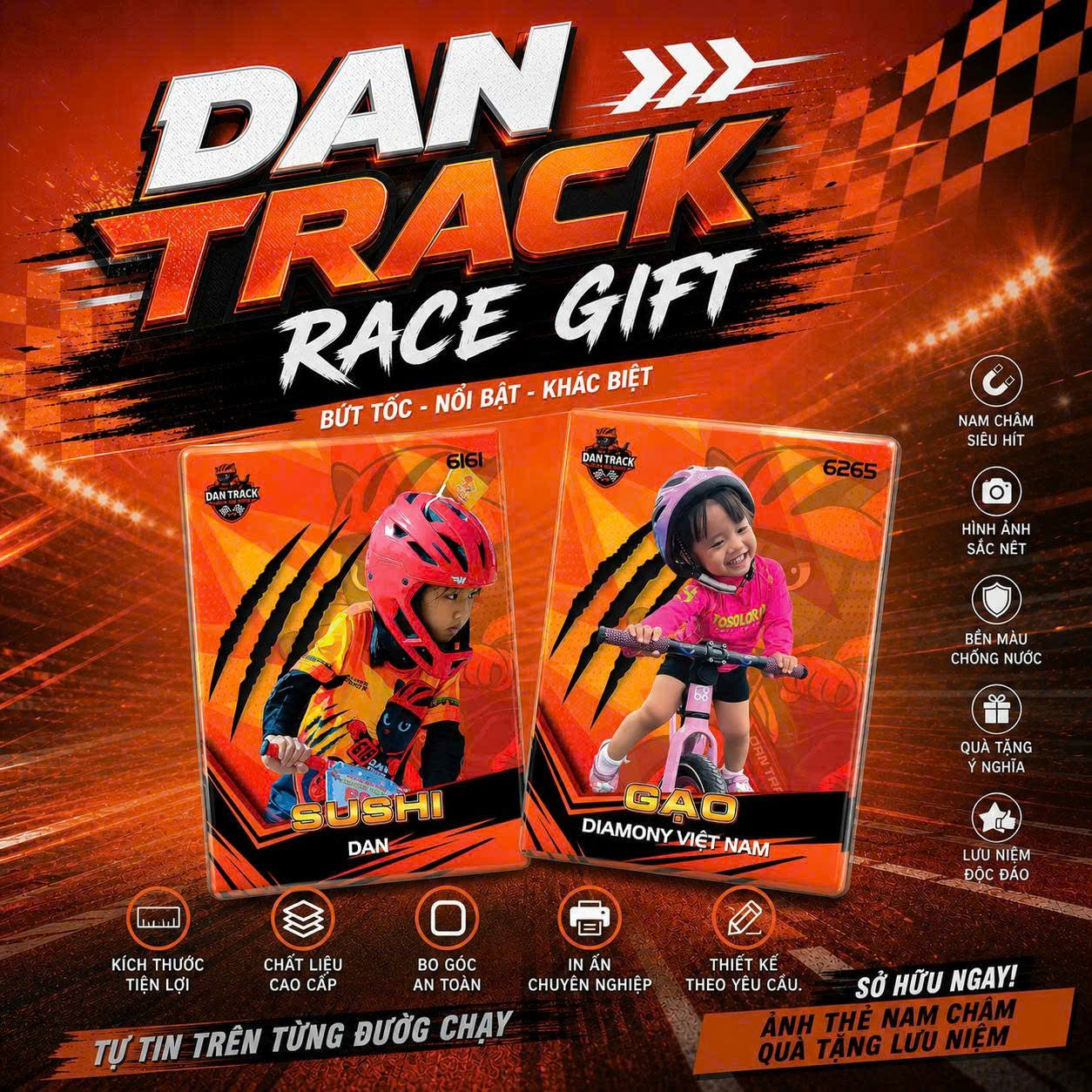 Ảnh Thẻ Nam Châm In Hình Theo Yêu Cầu - DAN TRACK Race Gift 