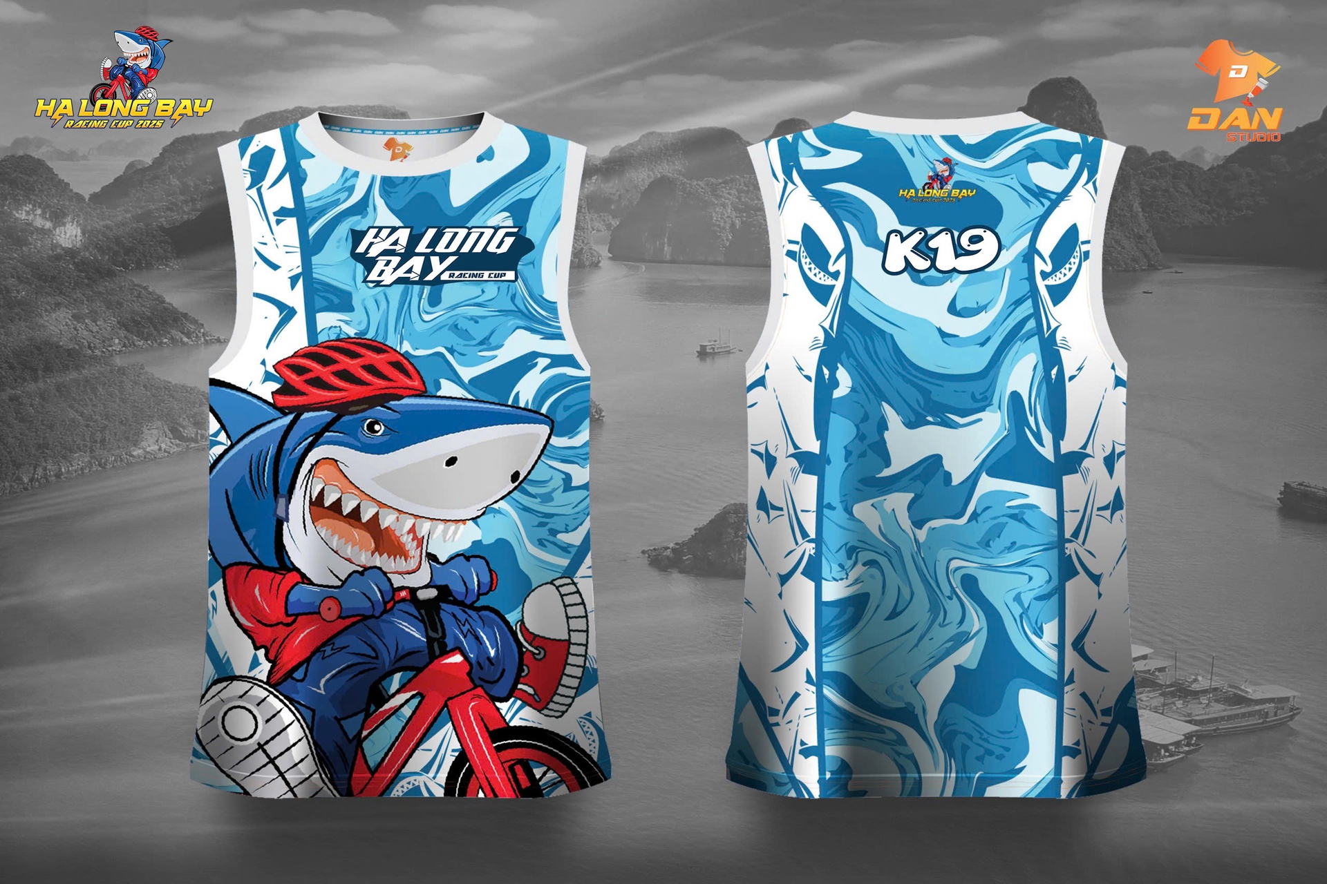 Áo Baby Shark sát nách xanh dương 